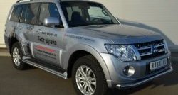 15 999 р. Одинарная защита переднего бампера диаметром 63 мм SLITKOFF Mitsubishi Pajero 4 V80 3 дв. 1-ый рестайлинг (2011-2014)  с доставкой в г. Самара. Увеличить фотографию 4