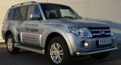 17 599 р. Одинарная защита переднего бампера диаметром 76 мм SLITKOFF Mitsubishi Pajero 4 V80 3 дв. 1-ый рестайлинг (2011-2014)  с доставкой в г. Самара. Увеличить фотографию 4