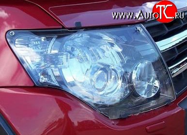 1 268 р. Прозрачная защита передних фар Novline Mitsubishi Pajero 4 V80 3 дв. 1-ый рестайлинг (2011-2014)  с доставкой в г. Самара