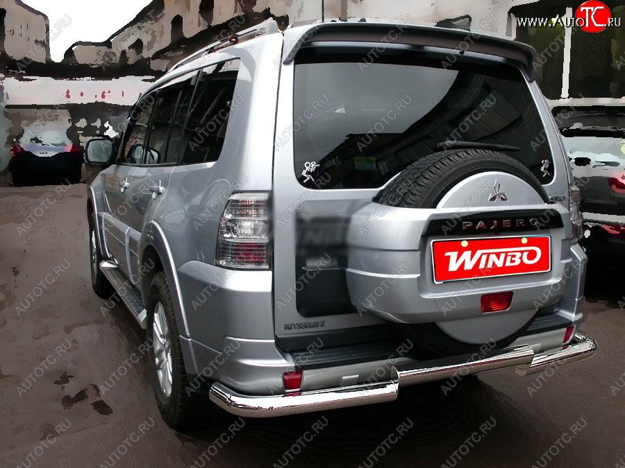 13 199 р. Защита заднего бампера WINBO (Ø76 мм, нержавейка)  Mitsubishi Pajero  4 V90 (2006-2011) дорестайлинг  с доставкой в г. Самара