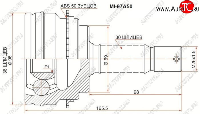 2 399 р. ШРУС SAT (наружный) Mitsubishi Pajero 4 V80 3 дв. 1-ый рестайлинг (2011-2014)  с доставкой в г. Самара