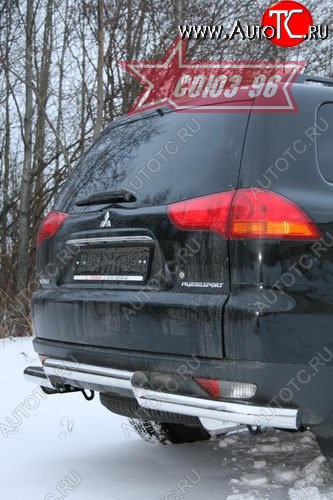 16 469 р. Двойная защита заднего бампера от Souz-96 d76x76 Mitsubishi Pajero Sport PB дорестайлинг (2008-2013)  с доставкой в г. Самара