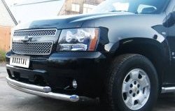 24 999 р. Защита переднего бампера (2 трубыØ76 мм, нержавейка) SLITKOFF Chevrolet Tahoe GMT900 5 дв. (2006-2013)  с доставкой в г. Самара. Увеличить фотографию 7