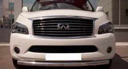 16 899 р. Одинарная защита переднего бампера SLITKOFF 76 мм INFINITI QX56 Z62 (2010-2013) (Неокрашенный)  с доставкой в г. Самара. Увеличить фотографию 2