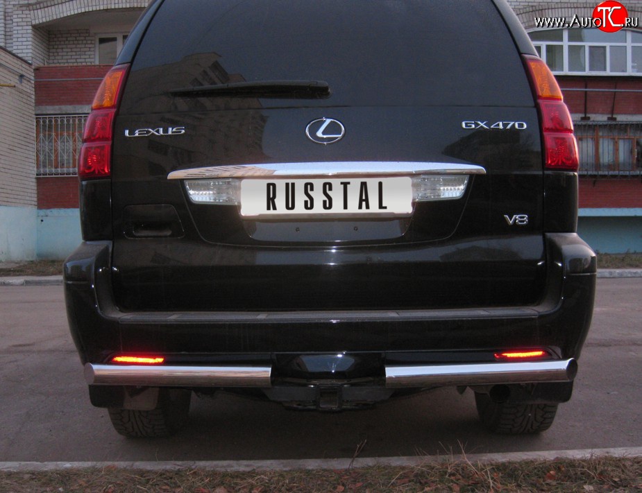20 599 р. Защита заднего бампера (Ø70 мм, нержавейка) SLITKOFF Lexus GX470 J120 дорестайлинг (2002-2007)  с доставкой в г. Самара