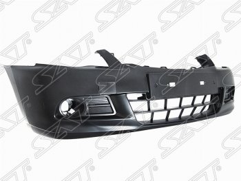 Передний бампер с правой заглушкой под крюк SAT Nissan Almera G15 седан (2012-2019)