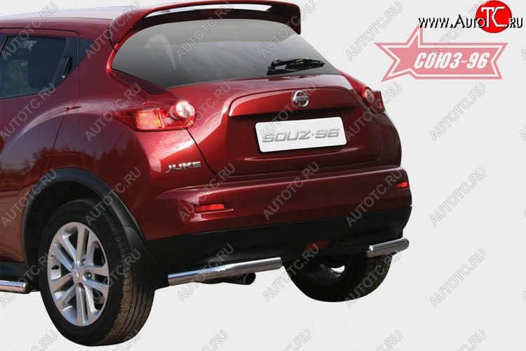9 629 р. Защита заднего бампера Souz-96 (d60) Nissan Juke 1 YF15 рестайлинг (2014-2020)  с доставкой в г. Самара