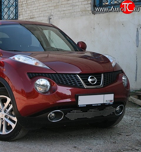 5 246 р. Декоративная вставка воздухозаборника Souz-96 нержавеющая сталь Nissan Juke 1 YF15 дорестайлинг (2010-2014) (Хром 16 мм)  с доставкой в г. Самара