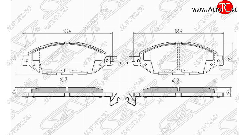 1 169 р. Комплект передних тормозных колодок SAT Nissan Pathfinder R52 дорестайлинг (2012-2017)  с доставкой в г. Самара