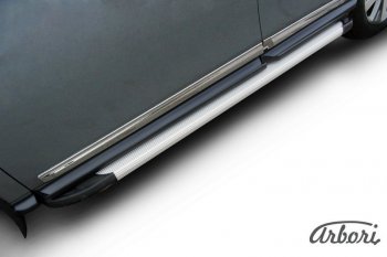 10 979 р. Порожки для ног Arbori Optima Silver Nissan Pathfinder R52 дорестайлинг (2012-2017)  с доставкой в г. Самара. Увеличить фотографию 2