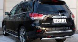 11 599 р. Защита заднего бампера (Ø75x42 мм, нержавейка) Russtal Nissan Pathfinder R52 дорестайлинг (2012-2017)  с доставкой в г. Самара. Увеличить фотографию 4
