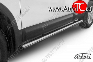 12 509 р. Защита штатных порогов Arbori (нержавейка, d76 mm). Nissan Qashqai 1 дорестайлинг (2007-2010)  с доставкой в г. Самара