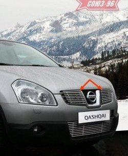 4 499 р. Декоративные элементы решетки радиатора Souz-96 (d10)  Nissan Qashqai  1 (2007-2010) дорестайлинг  с доставкой в г. Самара. Увеличить фотографию 1