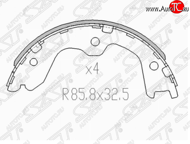 1 299 р. Колодки ручного тормоза SAT Nissan Teana 2 J32 дорестайлинг (2008-2011)  с доставкой в г. Самара