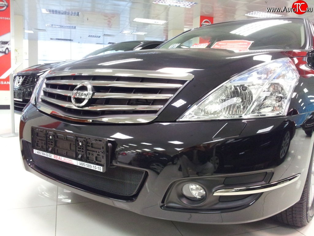 1 469 р. Сетка на бампер Russtal (черная) Nissan Teana 2 J32 дорестайлинг (2008-2011)  с доставкой в г. Самара