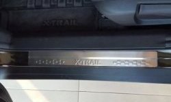2 399 р. Накладки на порожки автомобиля СТ v2 Nissan X-trail 3 T32 рестайлинг (2017-2022)  с доставкой в г. Самара. Увеличить фотографию 2