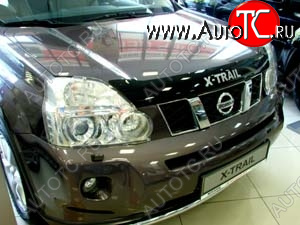 3 069 р. Дефлектор капота SIM (Logo) Nissan X-trail 2 T31 рестайлинг (2010-2015)  с доставкой в г. Самара