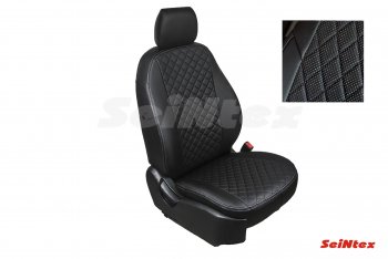 Чехлы для сидений Seintex (экокожа) Ромб Opel Corsa  D (2006-2014)   дорестайлинг, хэтчбэк 5 дв., дорестайлинг, хэтчбэк 3 дв., 1-ый рестайлинг, хэтчбэк 3 дв., 1-ый рестайлинг, хэтчбэк 5 дв.,  2-ой рестайлинг, хэтчбэк 5 дв., 2-ой рестайлинг, хэтчбэк 3 дв. (черный)
