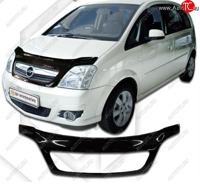 2 799 р. Дефлектор капота CA-Plastic Opel Meriva A (2002-2010) (Classic черный, Без надписи)  с доставкой в г. Самара