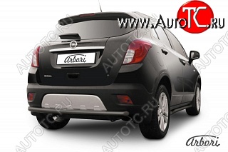 6 029 р. Защита заднего бампера Arbori (черная, 1 труба d57 mm). Opel Mokka  дорестайлинг (2012-2016)  с доставкой в г. Самара