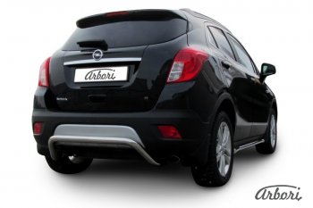 12 149 р. Защита заднего бампера Arbori (скоба, нержавейка, 1 труба d57 mm). Opel Mokka  дорестайлинг (2012-2016)  с доставкой в г. Самара. Увеличить фотографию 2