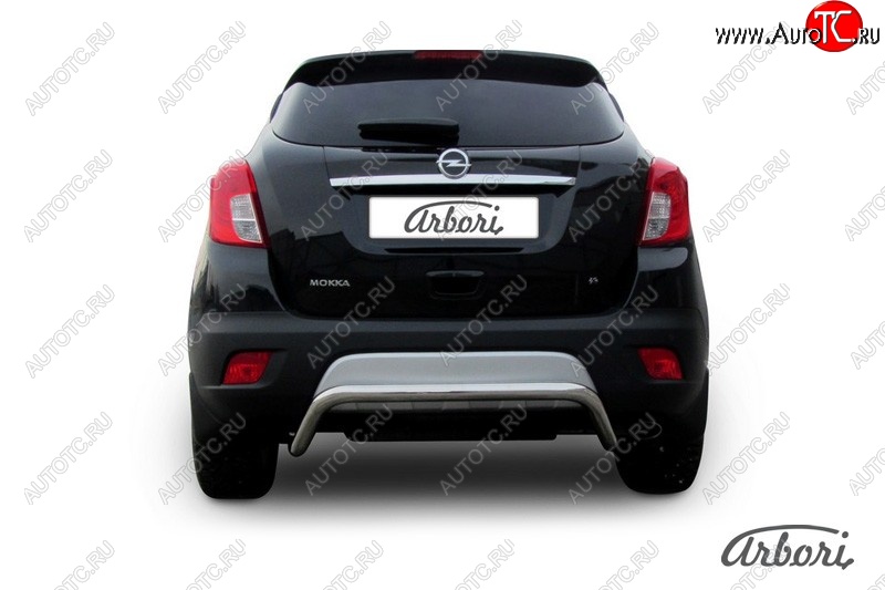 12 149 р. Защита заднего бампера Arbori (скоба, нержавейка, 1 труба d57 mm). Opel Mokka  дорестайлинг (2012-2016)  с доставкой в г. Самара