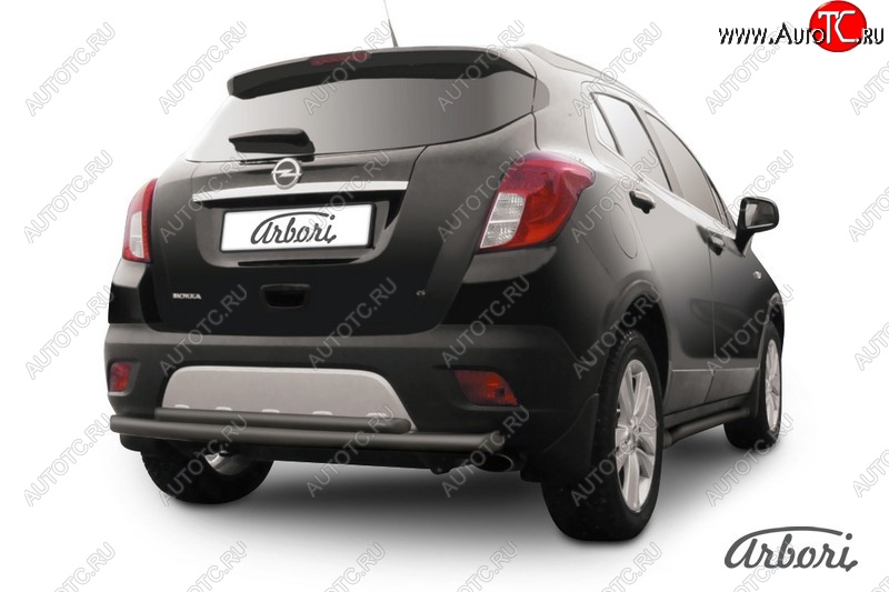 6 749 р. Защита заднего бампера Arbori (черная, 2 трубы d57 и 42 mm). Opel Mokka  дорестайлинг (2012-2016)  с доставкой в г. Самара