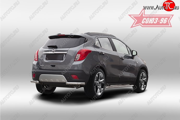 10 574 р. Защита заднего бампера из боковых уголков Souz-96 (d60) Opel Mokka  дорестайлинг (2012-2016)  с доставкой в г. Самара