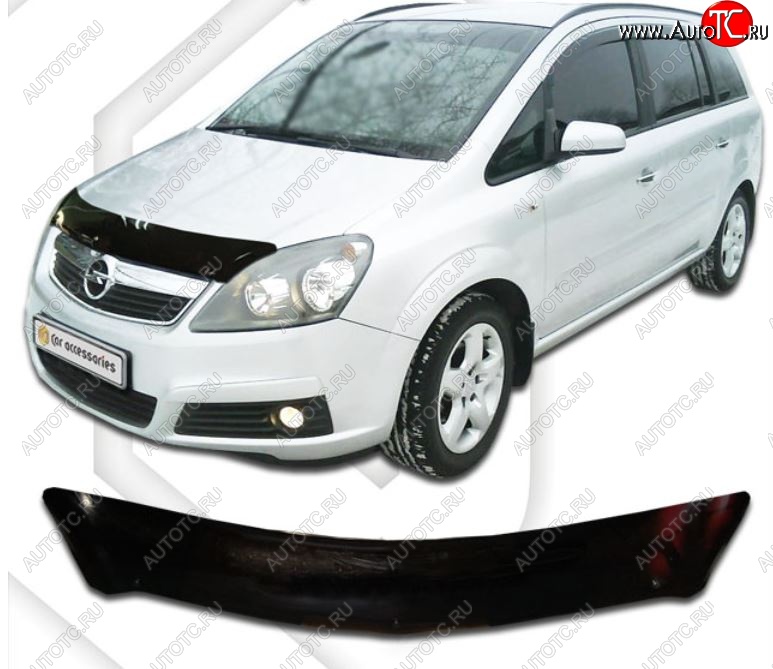 2 079 р. Дефлектор капота CA-Plastic Opel Zafira В рестайлинг (2007-2015) (Classic черный, Без надписи)  с доставкой в г. Самара
