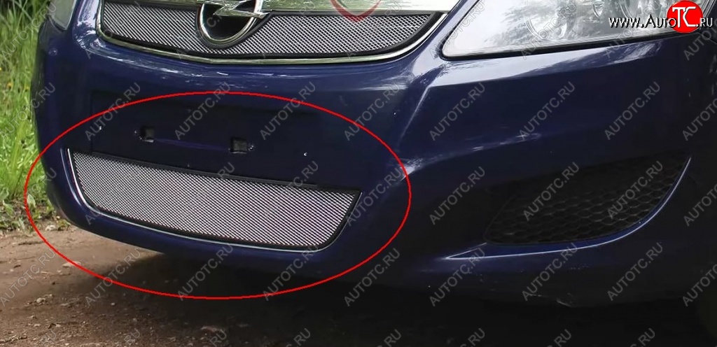 1 539 р. Нижняя решётка в воздуховод автомобиля Russtal (хром) Opel Zafira В рестайлинг (2007-2015)  с доставкой в г. Самара