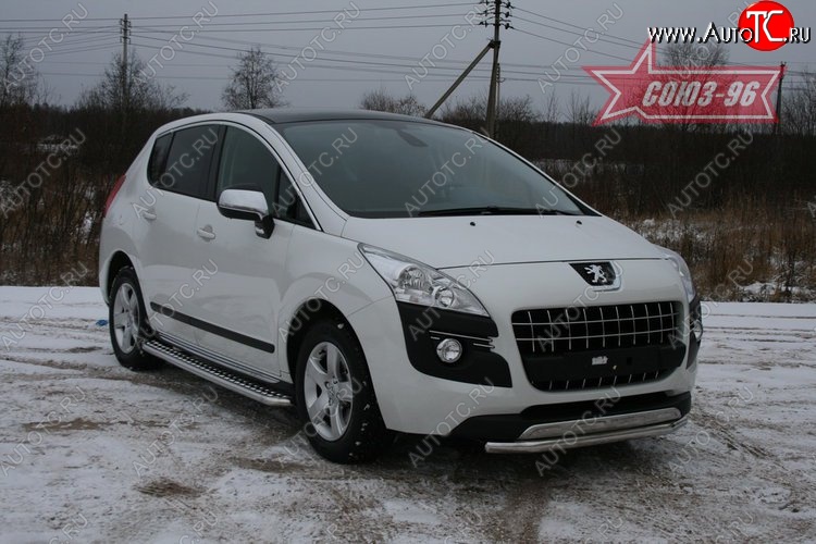14 309 р. Одинарная защита переднего бампера диаметром трубы 60 мм Souz-96 Peugeot 3008 дорестайлинг (2009-2013)  с доставкой в г. Самара