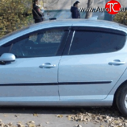 1 394 р. Дефлекторы окон (ветровики) 4 шт. (седан) Novline Peugeot 407 седан (2004-2010)  с доставкой в г. Самара