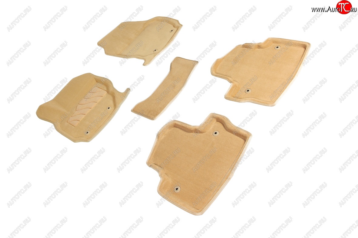 5 499 р. Комплект ковриков салона (ворсовые, 3D) SEINTEX  Daewoo Matiz ( M200,  M250) (2005-2015) дорестайлинг, рестайлинг (Бежевый)  с доставкой в г. Самара