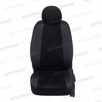 8 499 р. Чехлы на сиденья Алькантара ромб (сплошное экокожа) Автопилот Changan Alsvin (2018-2025) (Черный)  с доставкой в г. Самара. Увеличить фотографию 3
