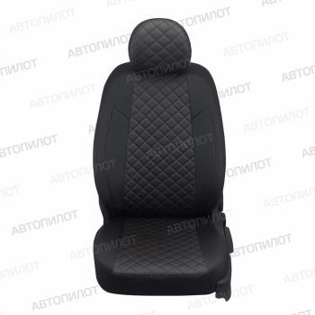5 399 р. Чехлы на сиденья Ромб (3 места экокожа) Автопилот Volkswagen Transporter T5 рестайлинг (2009-2015) (черный/строчка красная)  с доставкой в г. Самара. Увеличить фотографию 5