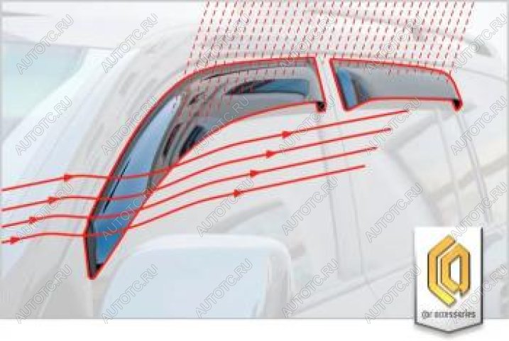 2 199 р. Дефлектора окон CA-Plastic KIA Rio 3 QB дорестайлинг седан (2011-2015) (серия Шелкография золото)  с доставкой в г. Самара