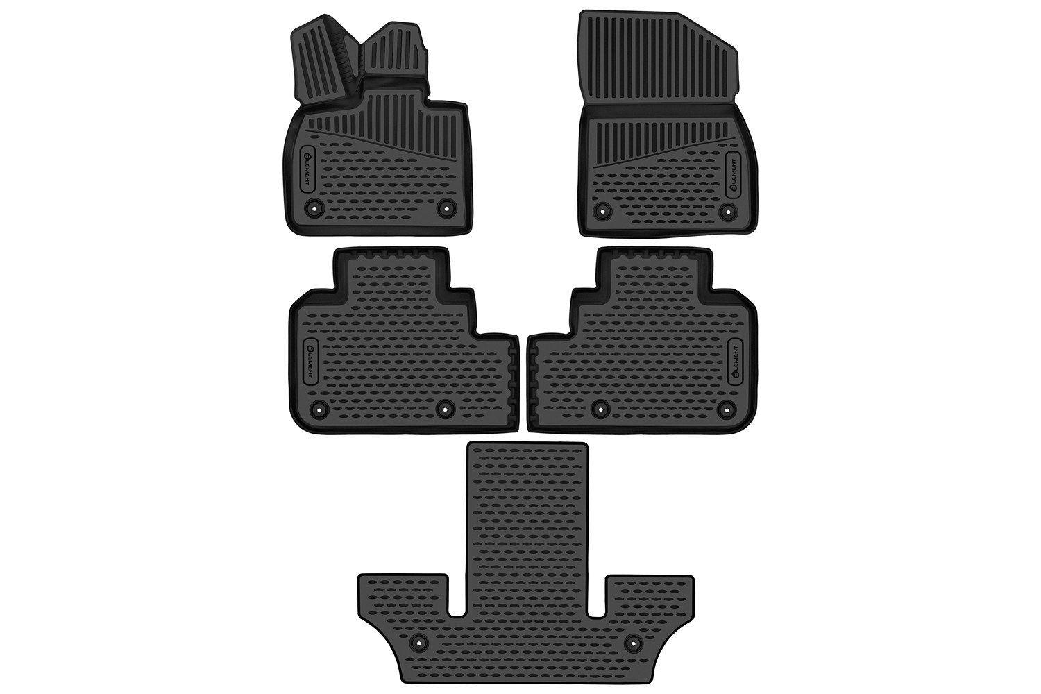 4 499 р. Коврики 3D в салон Element Li L9 (2022-2025) (черные)  с доставкой в г. Самара