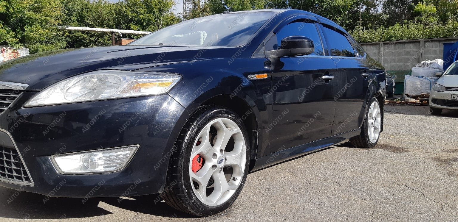 3 499 р. Пластиковые накладки порогов Фанат Тюнинг Ford Mondeo Mk4,DG дорестайлинг, универсал (2007-2010) (неокрашенные (глянец под окраску))  с доставкой в г. Самара