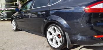 3 499 р. Пластиковые накладки порогов Фанат Тюнинг Ford Mondeo Mk4,DG дорестайлинг, универсал (2007-2010) (неокрашенные (глянец под окраску))  с доставкой в г. Самара. Увеличить фотографию 2