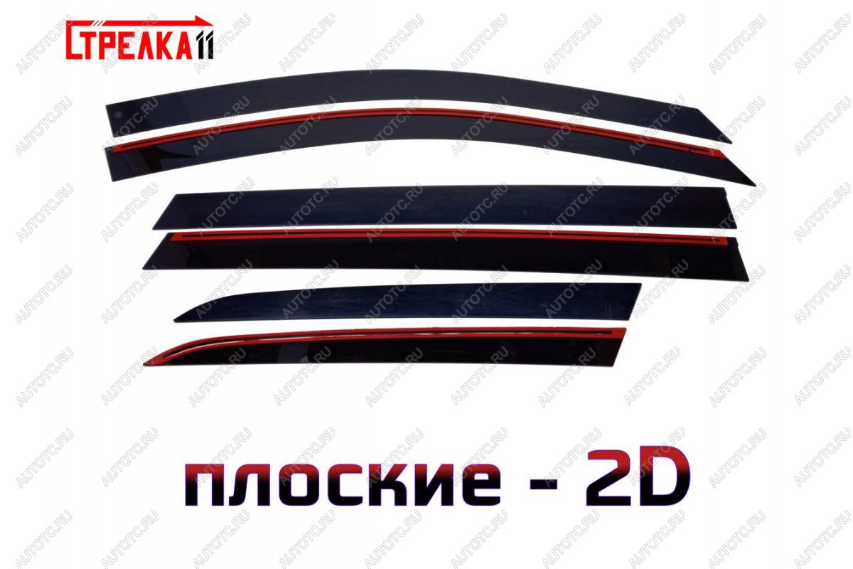 4 699 р. Дефлекторы окон 2D Стрелка11 Nissan Pathfinder R52 дорестайлинг (2012-2017) (черные)  с доставкой в г. Самара