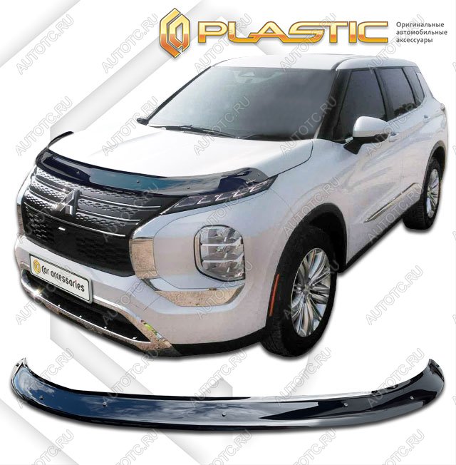 3 099 р. Дефлектор капота (exclusive)(рынок Китая) CA-Plastic Mitsubishi Outlander GN (2021-2025) (Classic черный)  с доставкой в г. Самара
