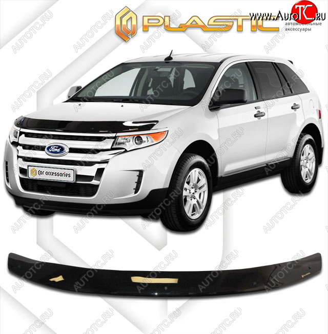 2 159 р. Дефлектор капота CA-Plastic Ford Edge U387 рестайлинг (2011-2015) (classic черный, без надписи)  с доставкой в г. Самара