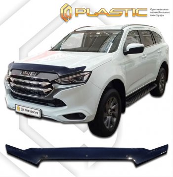 2 399 р. Дефлектор капота CA-Plastic Isuzu mu-X TF (2021-2023) (серый Сlassic черный, без надписи)  с доставкой в г. Самара. Увеличить фотографию 2