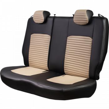 7 849 р. Комплект чехлов для сидений (РЗС 40/60. 2П Илана+Орегон) ТУРИН-3 Lord Autofashion Hyundai Accent 3 MC седан (2005-2011) (черный, вставка бежевая, строчка бежевая)  с доставкой в г. Самара. Увеличить фотографию 5