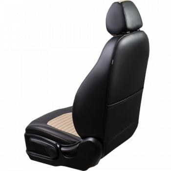 7 849 р. Комплект чехлов для сидений (РЗС 40/60. 2П Илана+Орегон) ТУРИН-3 Lord Autofashion Hyundai Accent 3 MC седан (2005-2011) (черный, вставка бежевая, строчка бежевая)  с доставкой в г. Самара. Увеличить фотографию 2