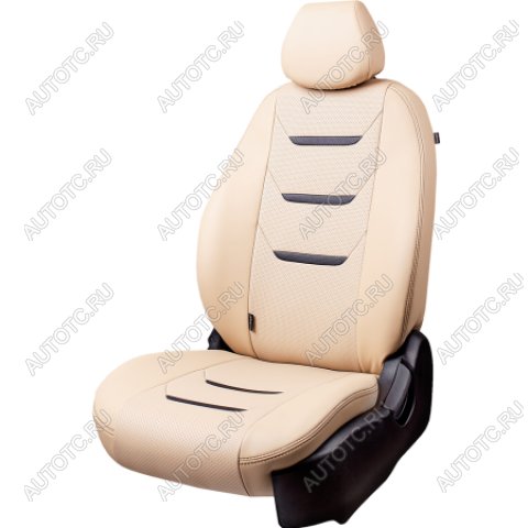 10 299 р. Комплект чехлов для сидений (РЗСиС 40/60 3Г Орегон) ТУРИН-2 Lord Autofashion KIA Ceed 2 JD дорестайлинг, хэтчбэк (2012-2015) (бежевый, вставка бежевая+черная, строчка бежевая)  с доставкой в г. Самара