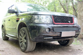 4 549 р. Защитная сетка в бампер (низ, ячейка 4х10 мм) Alfeco Премиум Land Rover Range Rover Sport 1 L320 дорестайлинг (2005-2009) (Чёрная)  с доставкой в г. Самара. Увеличить фотографию 3