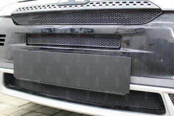 9 599 р. Защитная сетка в бампер (3 части, ячейка 4х10 мм) Alfeco Премиум Mitsubishi Outlander GF 3-ий рестайлинг (2018-2022) (Чёрная)  с доставкой в г. Самара. Увеличить фотографию 3