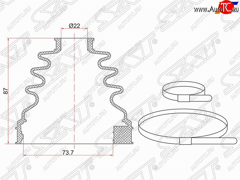 549 р. Пыльник ШРУСа (внутренний) SAT Nissan Almera Classic седан B10 (2006-2013)  с доставкой в г. Самара