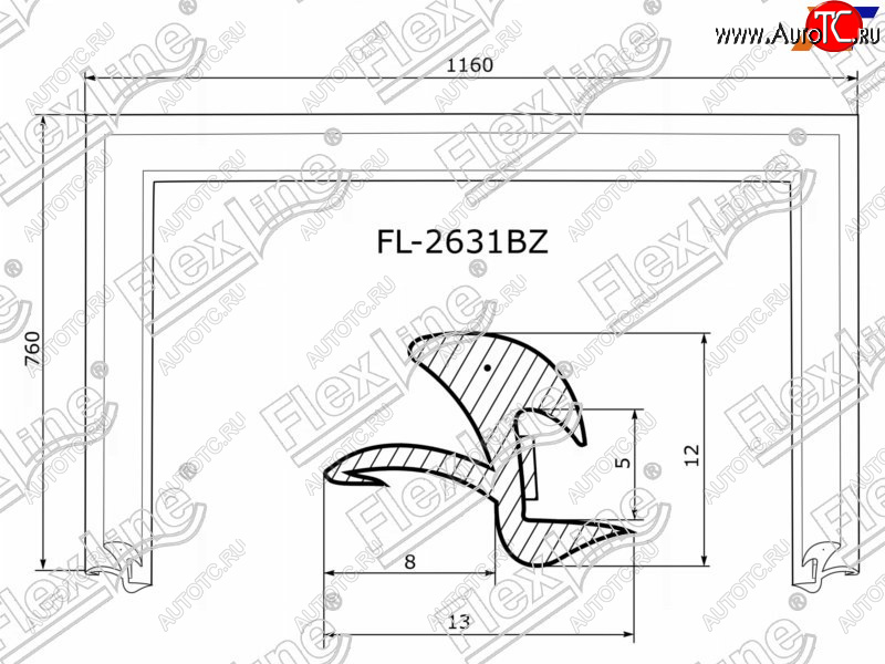 2 599 р. Молдинг лобового стекла (П-образный) FLEXLINE Honda Jazz (2001-2008)  с доставкой в г. Самара